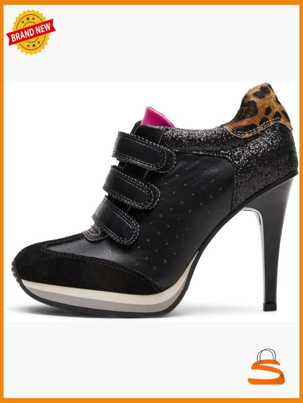 Vintage Platform Y2K Heel Sneakers Fashion Dressy High Heel Hook & Loop